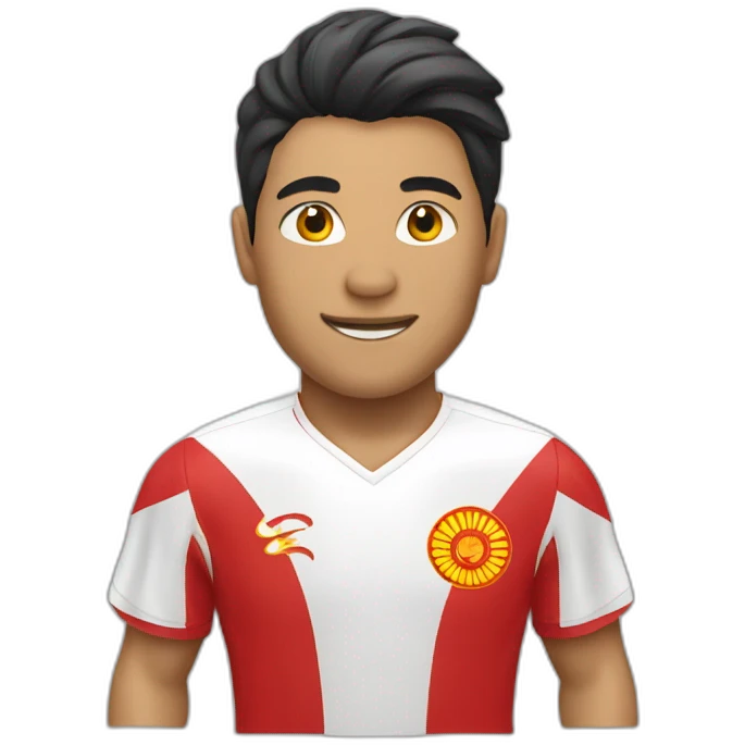 Soccer's player with the flag of kyrgyzstan emoji