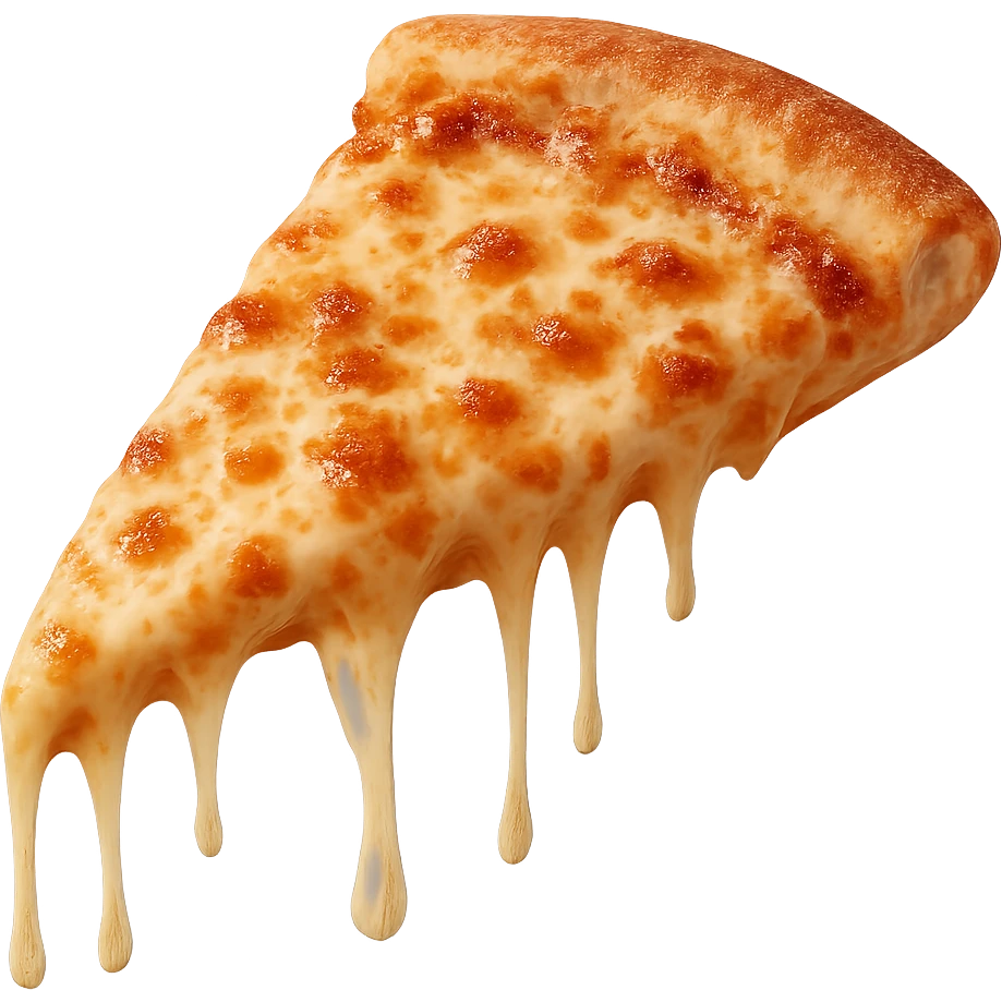 slice of pizza with melting cheese, delicious and appetizing, general style emoji