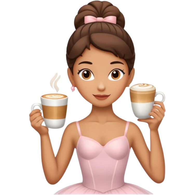 Ballerina Capuchina (Bailarina Ballet Con Una Taza De Capuchino) emoji