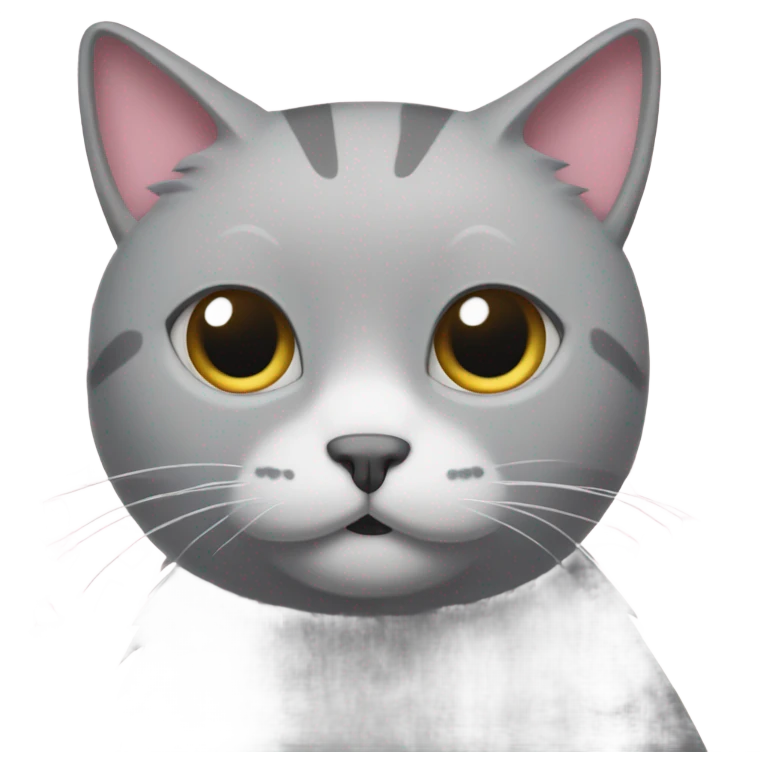 Grey cat with pale pink confetti emoji