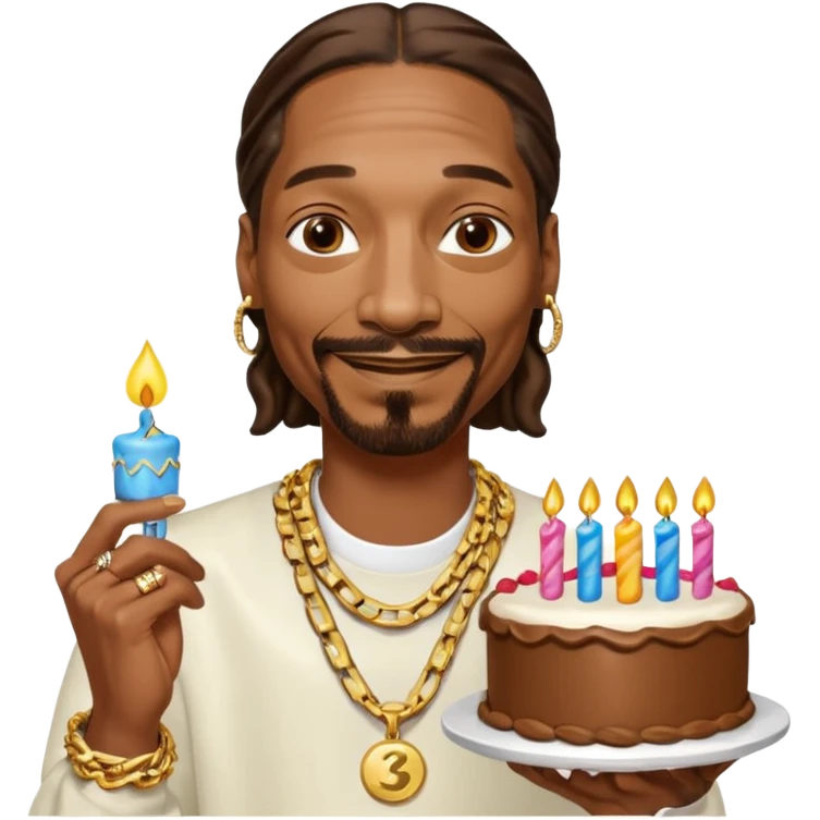 snopp dogg holding birthday cake emoji