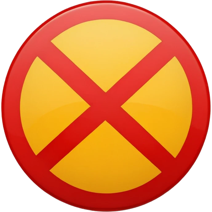 um circulo vermelho com uma barra transversal, semelhando a um simbolo de proibido, semelhante as placas de transito emoji