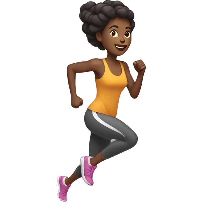 African American woman running emoji