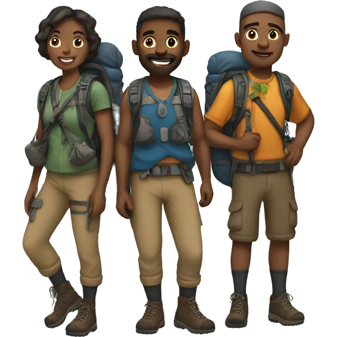 hiking gang emoji