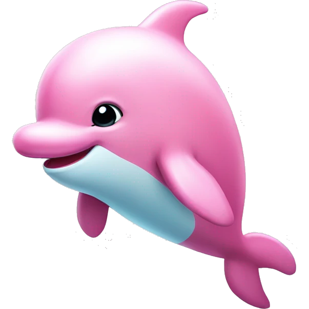 Pink fluffy dolphin with wings  emoji