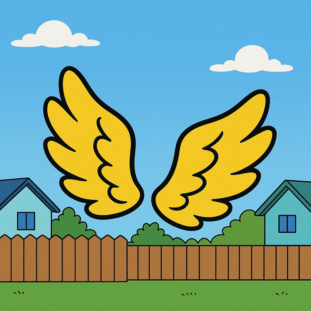a pair of wings in yellow toon style emoji