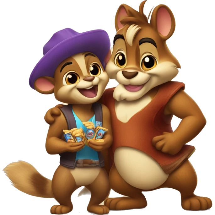 Chip y Dale con Aladino emoji