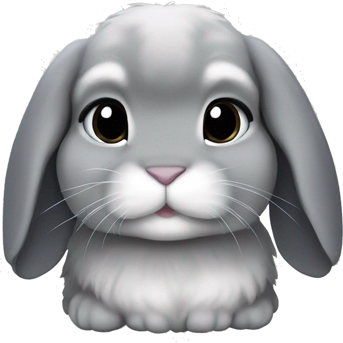 Grey holland lop bunny emoji