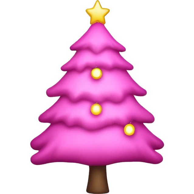 Pink Christmas tree with lights emoji