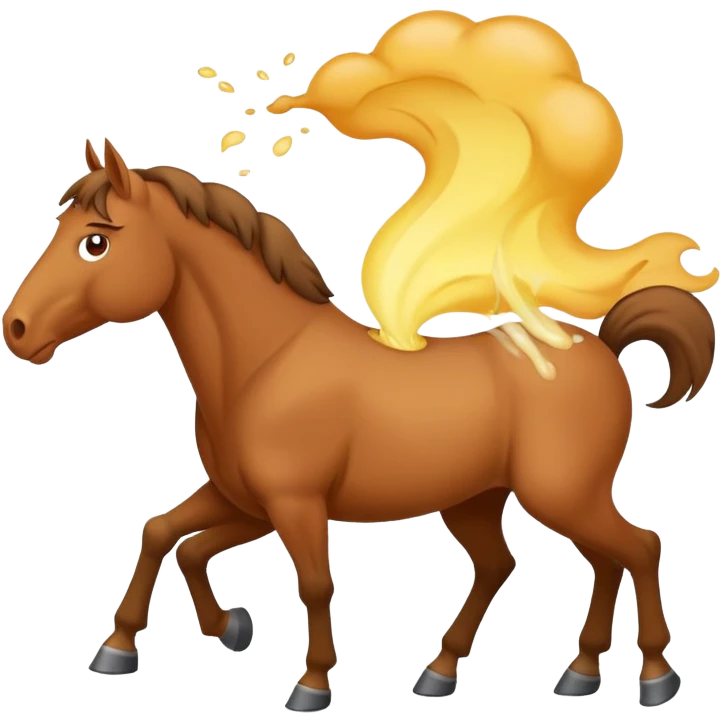 A farting horse emoji