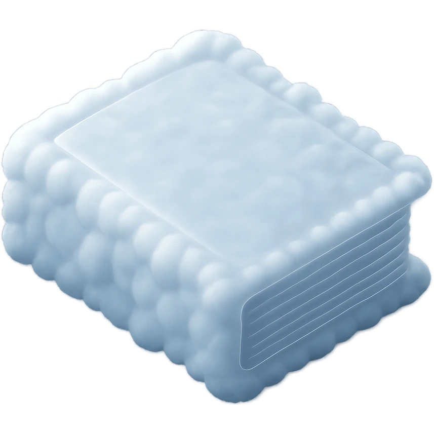 thick book from above, fully made of small fluffy clouds, shining white, matte glass style emoji