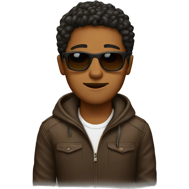 brown boy with sunglasses on emoji