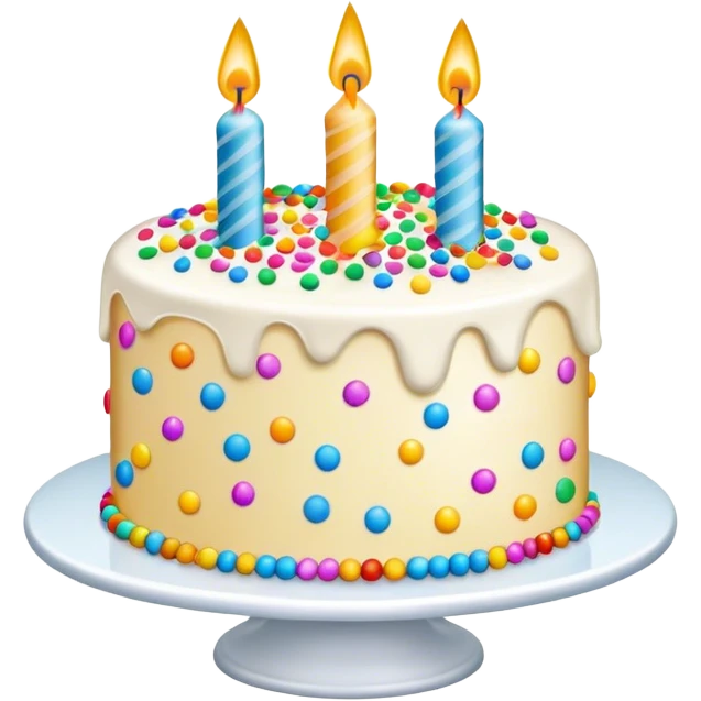 Realistic Funfetti birthday cake emoji
