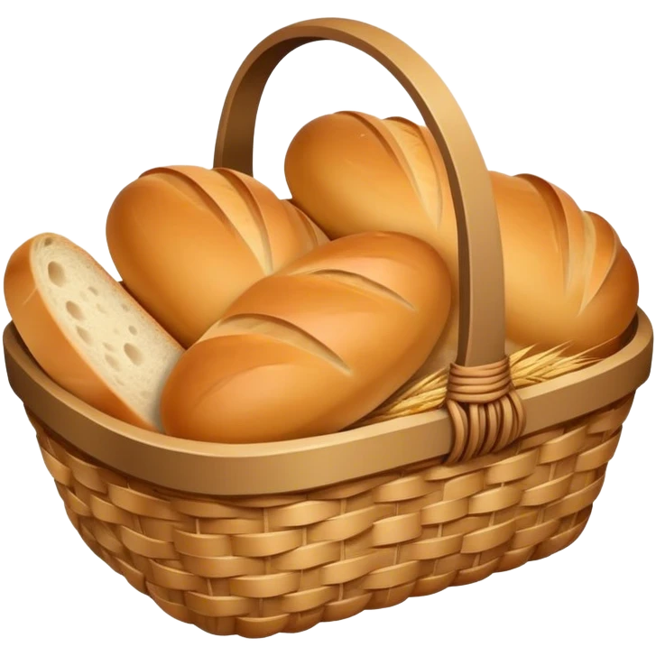 coquette basket with bread emoji