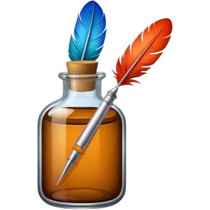 feather quill and ink bottle emoji