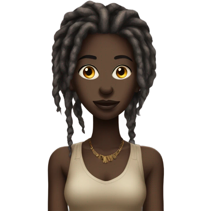 Darkskin beautiful Dread head woman standing emoji
