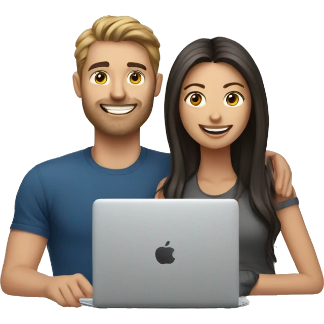 guy and girl talking on video call emoji