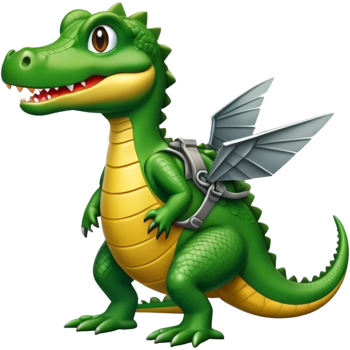 Cocodrilo con cuerpo de avioneta emoji