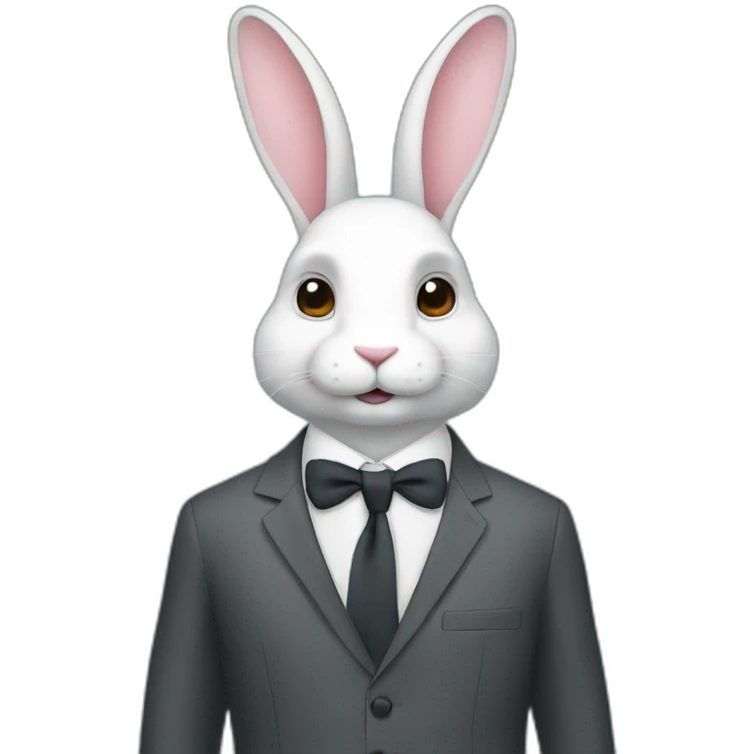 Rabbit with suit  emoji