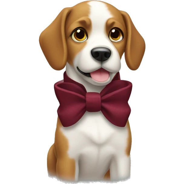 dog with burgundy bow collar  emoji