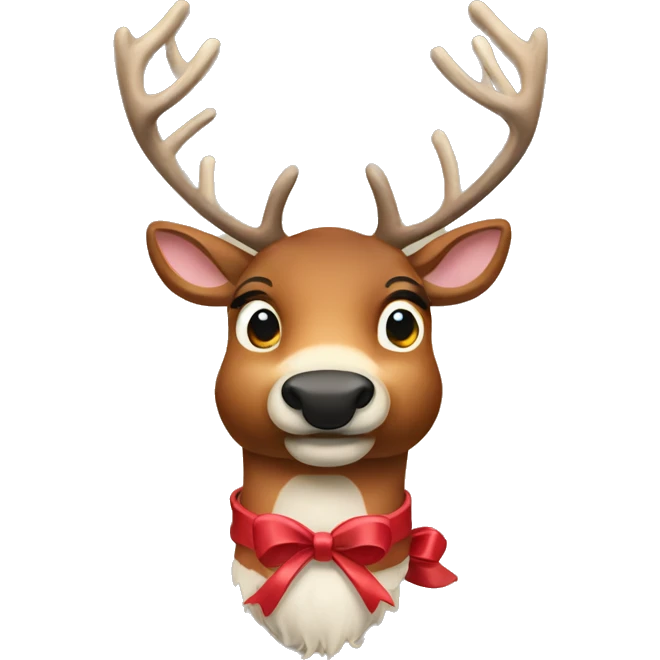 Reindeer with bow on neck  emoji
