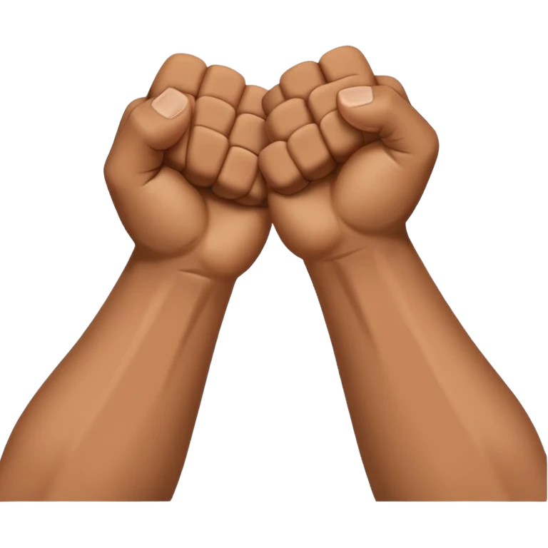 Two fists crossed over each other at the wrists like being handcuffed just without the cuffs in an upward and downword motion emoji