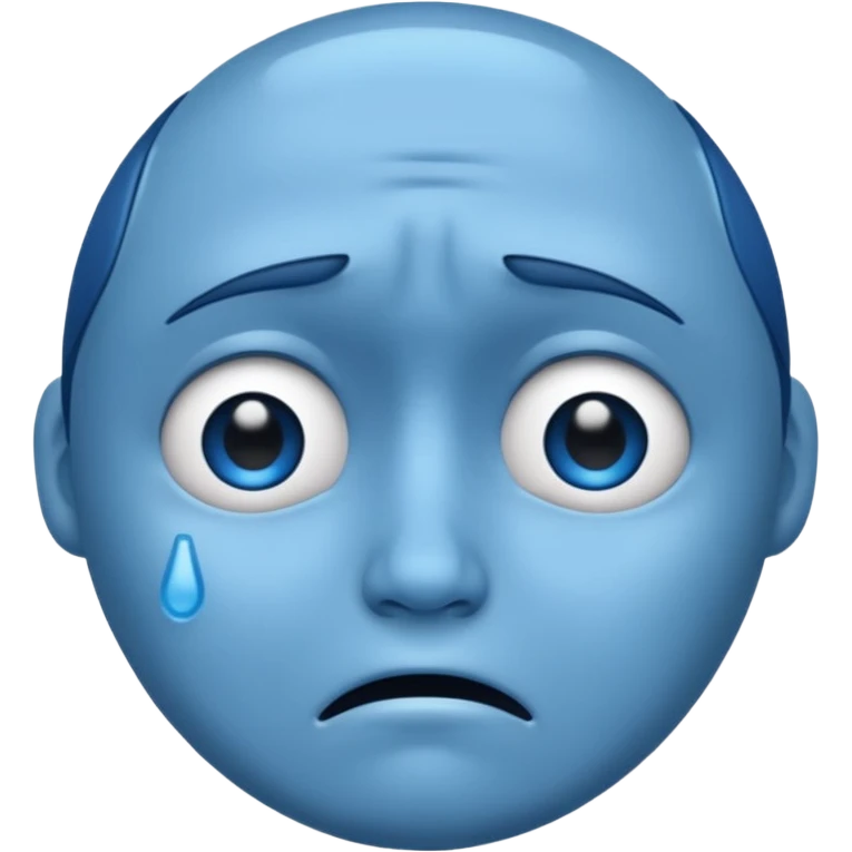 Sad face blue emoji