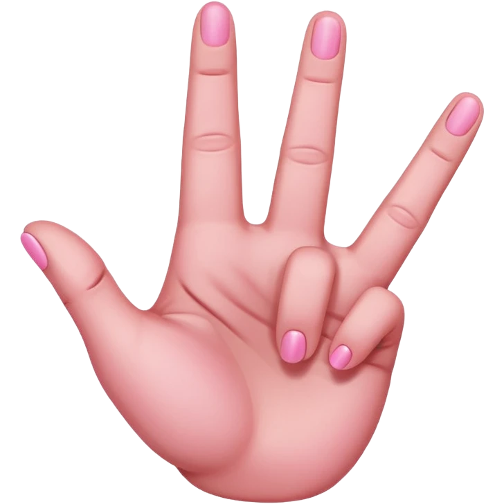 Pink middle finger emoji