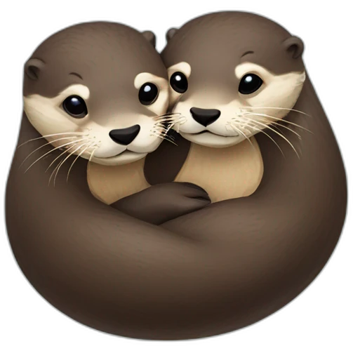 two river otters cuddling emoji