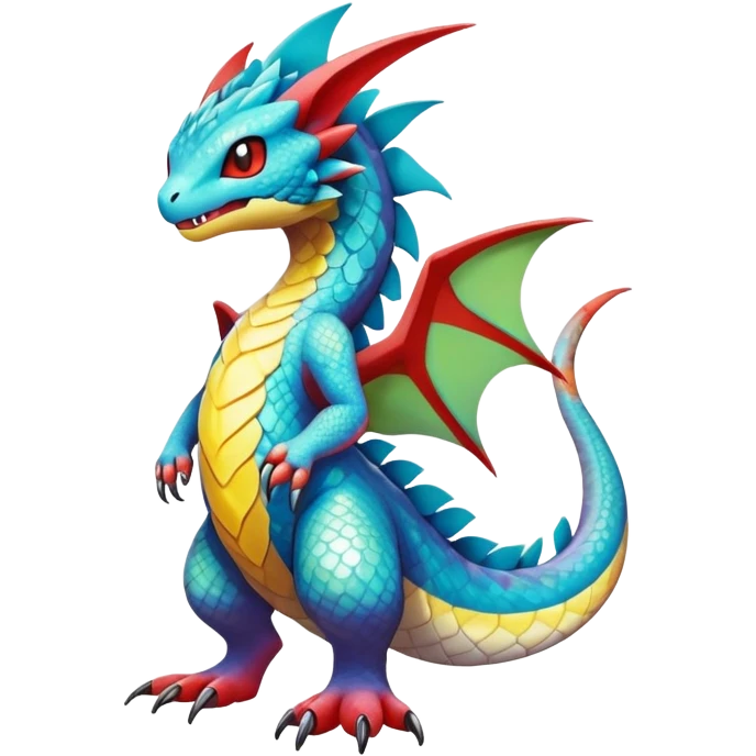 cool exotic fantasy-creature-Fakémon-Pokémon, full body, with markings emoji