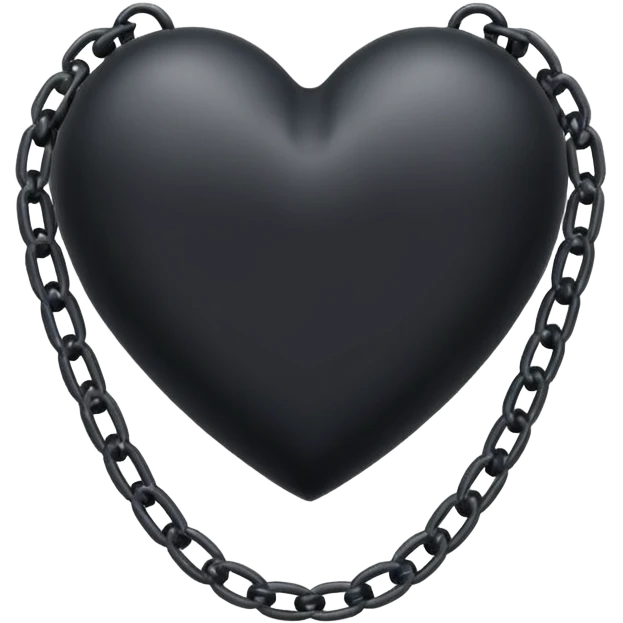 pastel black heart with chains emoji