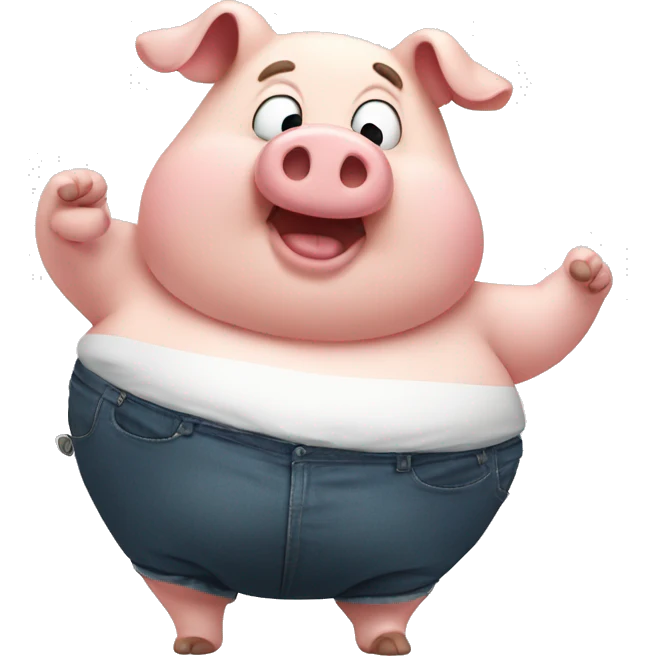 fat pig doing a handstand emoji