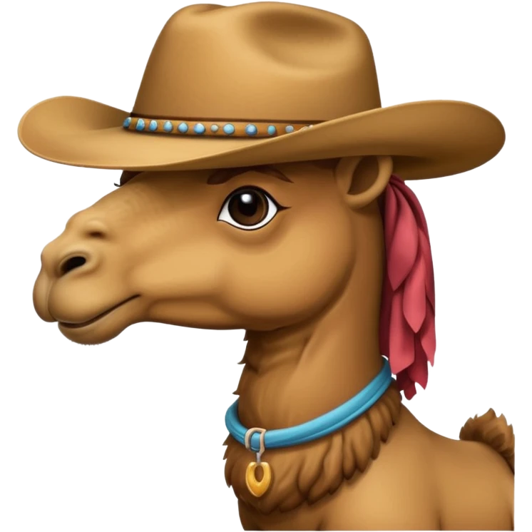 A camel with a cowboy hat emoji