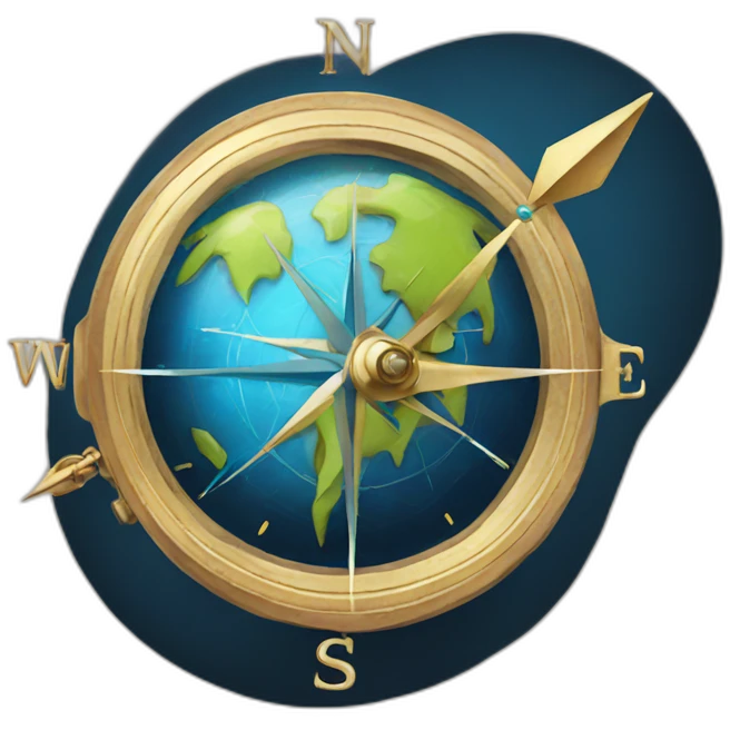 Compass and earth emoji