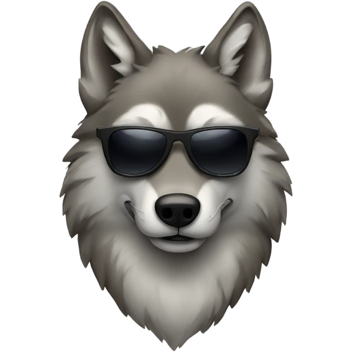 Wolf with sunglasses  emoji