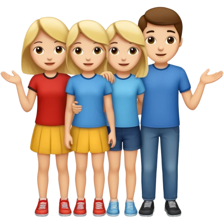 friendly group withtwo girls and one boy emoji