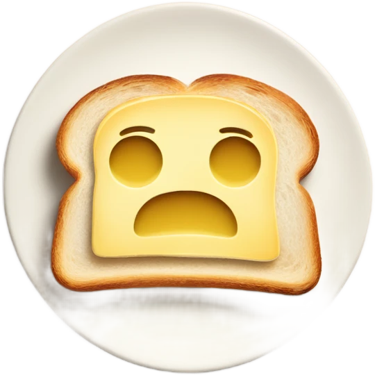 Sourdough toast with butter and salt emoji