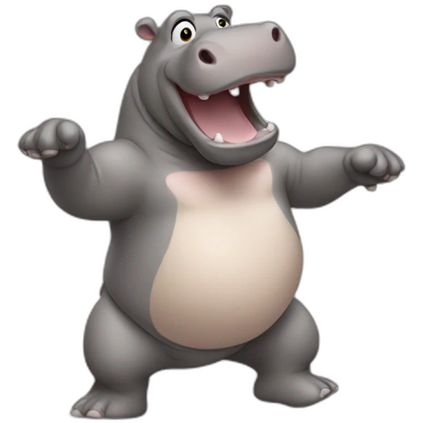 Dancing hippo emoji