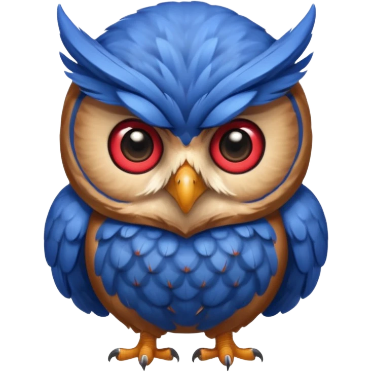 Quiero un búho con una camiseta azul y el medio que diga una u gigante y roja emoji
