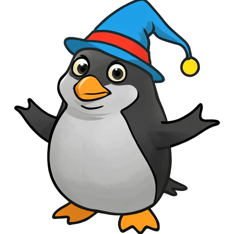 A penguin wizard emoji