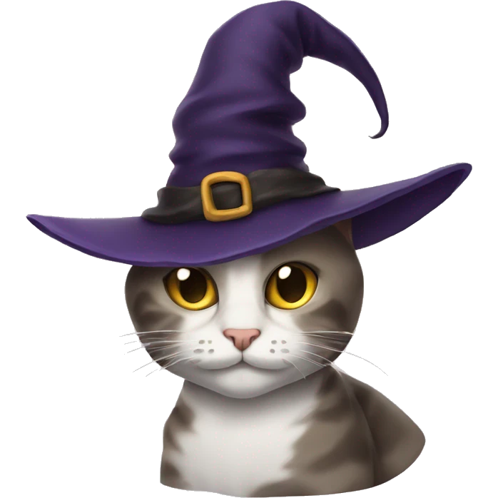 Cat wearing witch hat  emoji