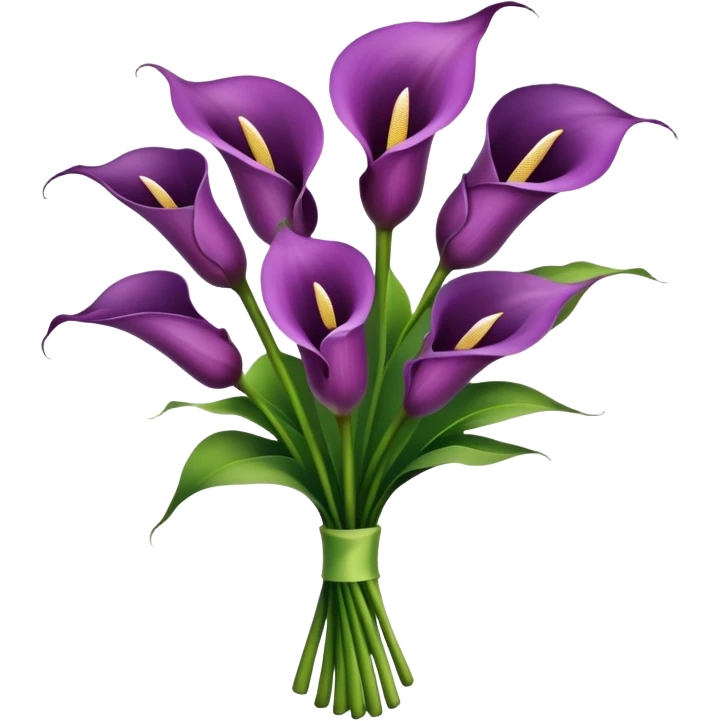 Vertical bouquet of purple Calla lilies emoji
