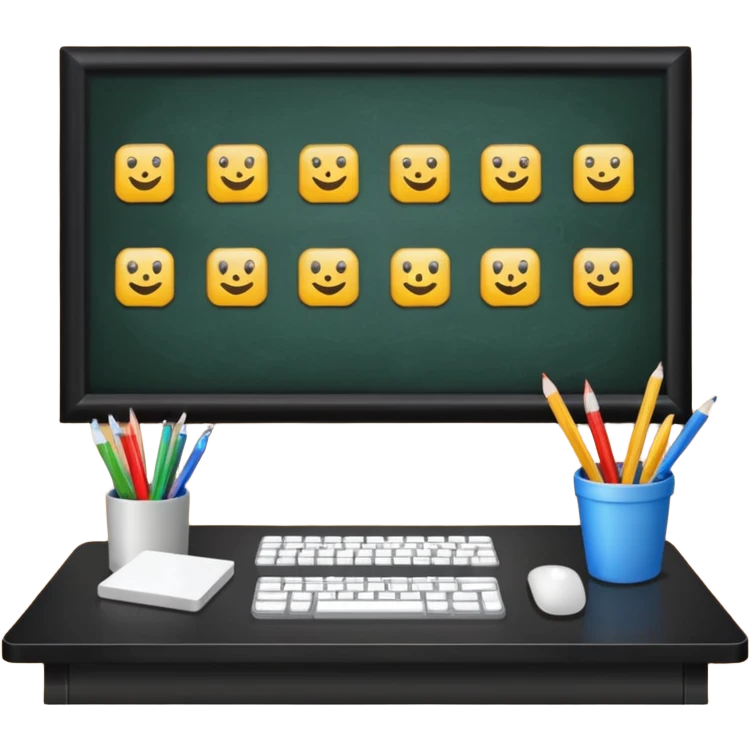 a tech board of classroom emoji