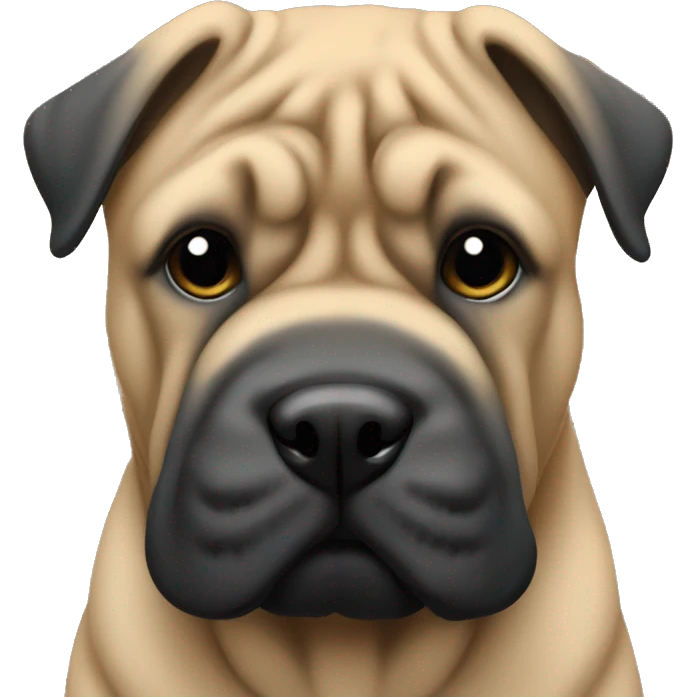 Shar pei but black emoji