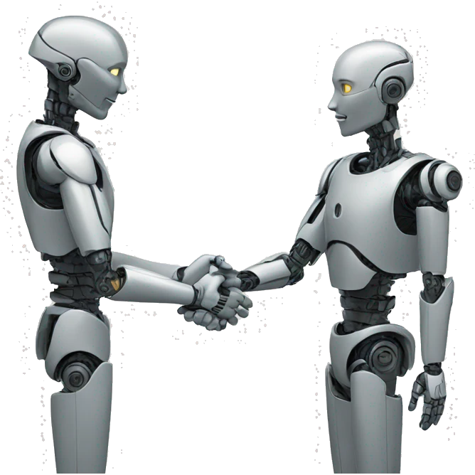 human and robot handshake emoji