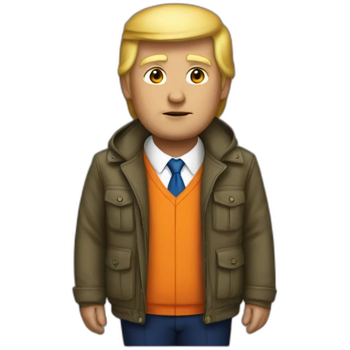 Trump with the orange jacket emoji