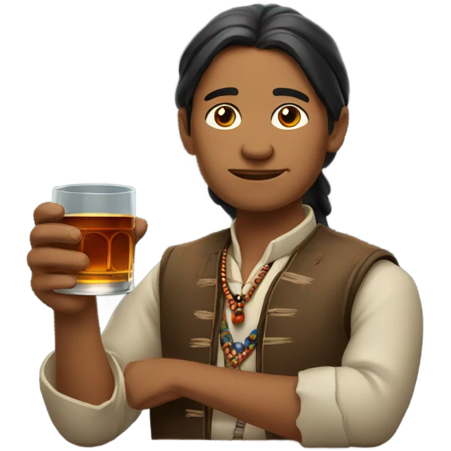 Native drinking whisky emoji