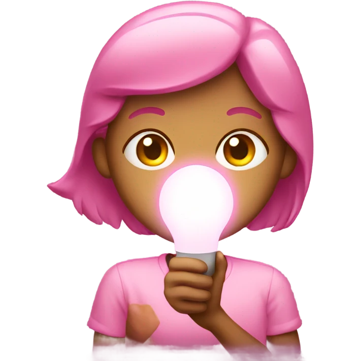 Pink holding light emoji