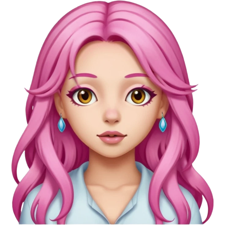 Doja Cat with pink long hair emoji