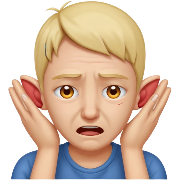 person covering ears, wincing in pain emoji